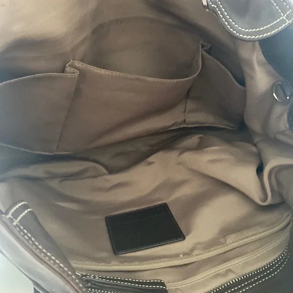 Coach Brown Large Leather Satchel Shoulder Bag - Picture 7 of 9